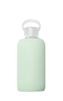 bkr 500mL / 16oz Medium Glass Water Bottle With Food Grade, BPA-Free Silicone Sleeve