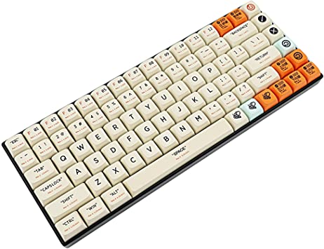 Plastic Dye Sub ZDA PBT Keycap Similar to XDA for MX Keyboard 104 87 61 Melody 96 KBD75 ID80 GK64 68（Only Keycap） (The Plastic)