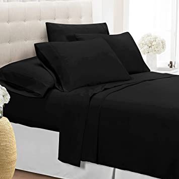 Cathay Home 108072-FL Flat Sheet, Full, Black