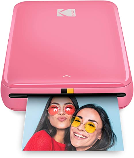 KODAK Step Instant Photo Printer With Bluetooth/NFC, ZINK Technology & KODAK App for iOS & Android (Pink) Prints 2x3” Sticky-Back Photos.