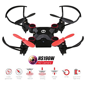 Holy Stone HS190W mini FPV Drone with Camera Live Video 2.4Ghz 6-Axis gyro Nano Quadcopter with Altitude Hold, 3D Flips and Headless Mode for Beginners