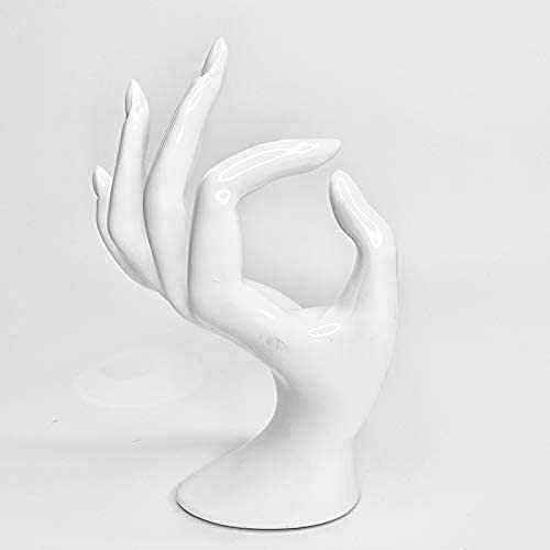 Glamorway Hand OK Shape Jewelry Display Holder Bracelet Ring Stand Support Holder Stand(White)