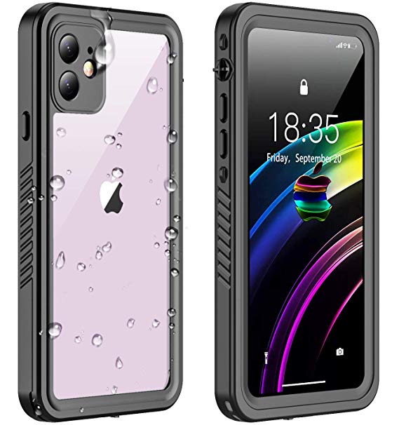 RedPepper iPhone 11 Waterproof Case, Clear Full Body Heavy Duty Protection with Built-in Screen Protector Shockproof Rugged Cover Designed for iPhone 11 6.1 inch