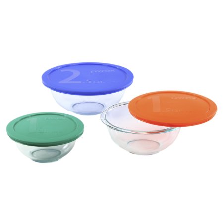 Pyrex Smart Essentials 6-Piece Glass Mixing Bowl Set