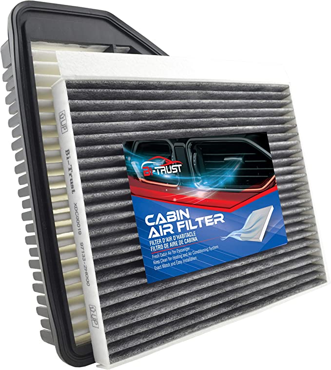 Bi-Trust Engine Cabin Air Filter Kit,Compatible with Hyundai Elantra 2011-2016 Kia Forte 2013-2018 Forte5 2014-2018 Rondo 2014-2016,2-Pack