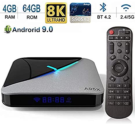 Phantom A95X 4GB   64GB Air TV Box Android 9.0 with Amlogic Quad-core A55 (S905X3) Dual WiFi/USB 3.0/BT 4.2/8K Smart Android TV Box