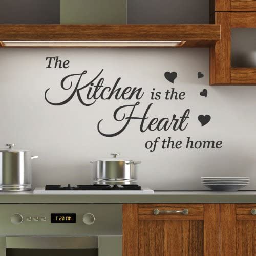 Kitchen is the Heart Wall Quotes Stickers Wall Decals Wall Arts Wall decoration