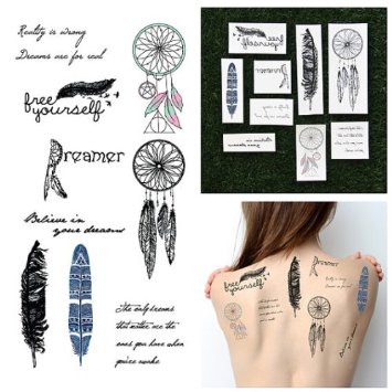 Dreamcatchers and Feathers Temporary Tattoo Pack Set of 18