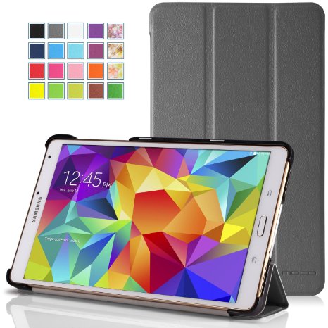 MoKo Ultra Slim Lightweight Smart-shell Stand Case for Samsung Galaxy Tab S 8.4 Inch Android Tablet, GRAY (Will NOT Fit tab pro 8.4) (With Smart Cover Auto Wake / Sleep)