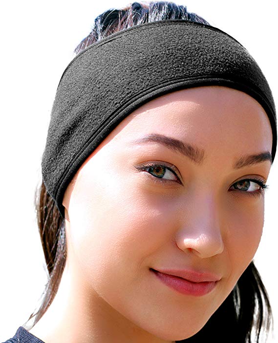 Ear Warmer Headband for Women & Men: Best Cold Weather Fleece Headbands. UNIVERSAL FIT Black Ear Muffs Winter Head Band Wrap. Warm Hat Beanie Covers Ears for Running, Yoga, Skiing, Hiking, Workout etc