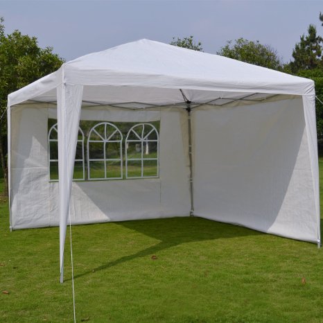 EZ POP UP Wedding Party Tent 10'x10' Folding Gazebo Beach Canopy W/Carry Bag with sidewalls side panel