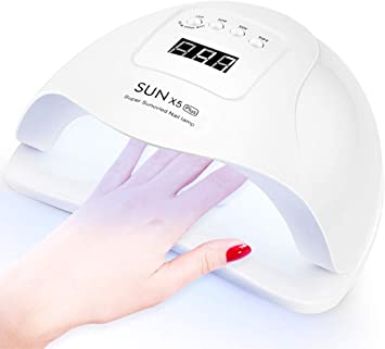 80W UV LED Gel Nail Lamp, VASLON professional Nail Dryer lamp for Gel Nail Polish with memory function auto-sensor 4 timer for salon and home (White)