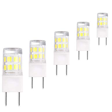 LED G8 Light Bulb 2.5 Watts, Daylight White,Length 37MM, G8 Base Bi-pin Xenon JCD Type LED 120V 25W Halogen Replacement Bulb for Under Counter Kitchen Lighting.Pack of 5 (Daylight White)