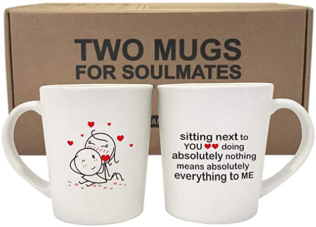BOLDLOFT You Mean Everything to Me His and Hers Coffee Mugs- Couple Coffee Mugs,Couple Gifts,Gifts for Boyfriend and Girlfriend,Husband and Wife,Anniversary Christmas Valentines Day Wedding Newlyweds