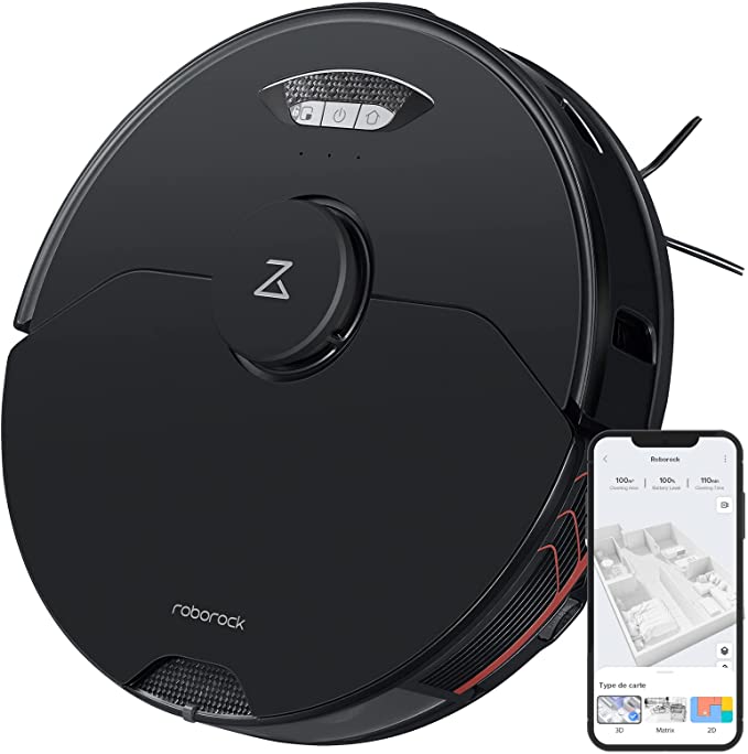 roborock S7MaxV Robot Vacuum and Sonic Mop, 5100Pa Suction, 3D Structured Light Obstacle Avoidance, Auto Lifting Mop, Ultrasonic Carpet Detection, Works with Alexa, Perfect for Pet Hair