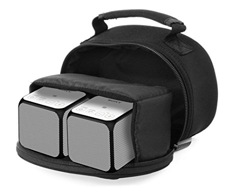 High Quality Shock-Absorbing and Ultra-Portable Neoprene Portable Speaker Case in Black for 2 Sony SRS-X11 Bluetooth Wireless Portable Speakers - by DURAGADGET