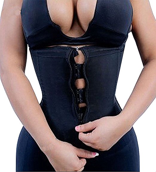 YIANNA Women's Zipper&Hook Hourglass Latex Waist Training Corset Body Shaper