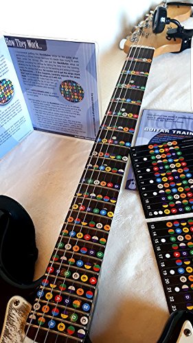 NeckNotes Guitar Trainer | Color Coded Fretboard Fret Map Note Stickers for Beginner to Advanced for Learning Guitar | Standard Edition