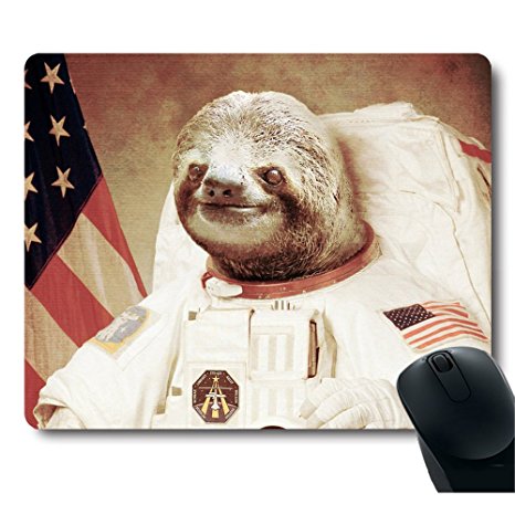 Funy Sloth Dress As a Astronaut Personality Mouse Pad Unique Design Mousepad