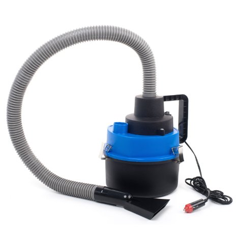 Ideas In Life 12 Volt WetDry Auto Canister Vacuum Perfect for Car Auto Truck Van or Vehicle Powered from 12 Volt Cigarette Lighter Socket Portable 12V Power Vac Available in Blue or Red