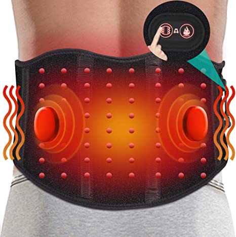 ARRIS Lower Back Heating Pad/Heating Waist Belt Wrap with 7.4V 7200Mah Rechargeable Battery Far Infrared Heat Therapy, Pain Relief for Back Waist Abdominal Stomach Lumbar Thigh Muscle Strain S/M …