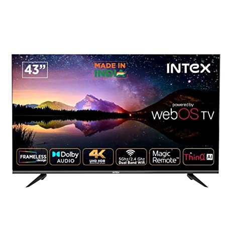 Intex 108 cm (43 inches) 4K Ultra HD Smart LED TV Smart LED-WOS4304U (Black)