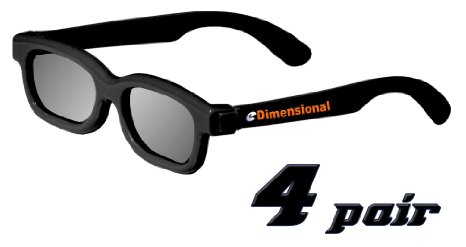 ED KIDS 4 Pack CINEMA 3D GLASSES For LG 3D TVs - Childrens Sized Passive Circular Polarized 3D Glasses