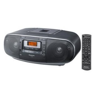 Panasonic RX-D55GC-K Boombox - High Power Portable Stereo AM/ FM Radio, MP3 CD , Tape Recorder with USB & Music Port High Quality Sound with 2-Way 4-Speaker (Black)