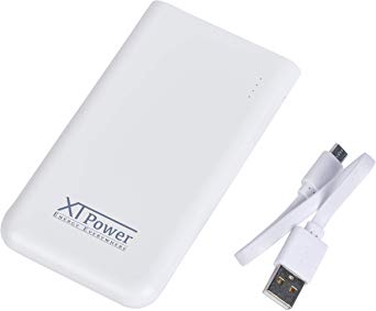 XTPower XT-5000 18Wh 5000mAh Capacity with USB Output 5V 1000mAh and 5V 2100mAh Mini Sized Portable Power Bank (White)