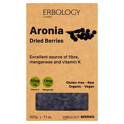 Organic Dried Aronia Berries 7.1 oz - Source of Fiber, Manganese, Vitamin K and Anthocyanins - Chokeberry