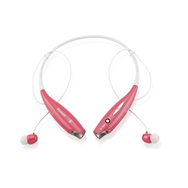 Gearonic Wireless Sport Stereo Headset Bluetooth Earphone Headphone for Samsung/LG/iPhone - Non-Retail Packaging - Pink