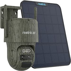 REOLINK 4K Dual Lens Cellular Trail Secuirty Camera, 4G LTE, Auto Tracking No WiFi Live Video Game Solar Powered Camera with 6X Hybrid Zoom, No-Glow IR, IP66 for Wildlife, TrackMix LTE Trail