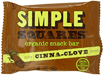 Simple Squares Whole Food Snack Bar, Cinnamon-Clove, 1.6 ounce,  12 count