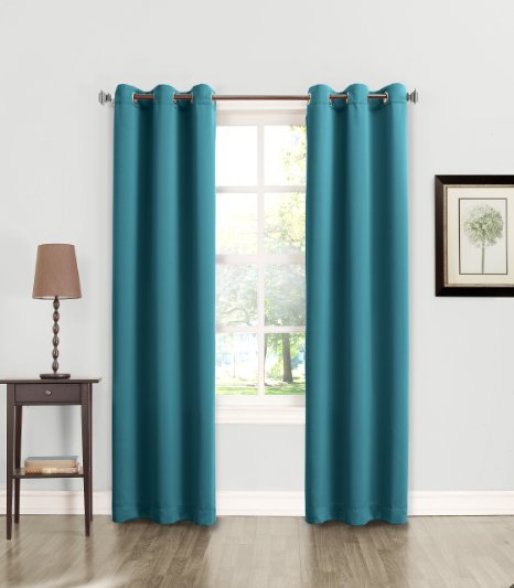 Sun Zero Millennial Becca Room Darkening Curtain Panel, 40 x 63 Inch, Marine