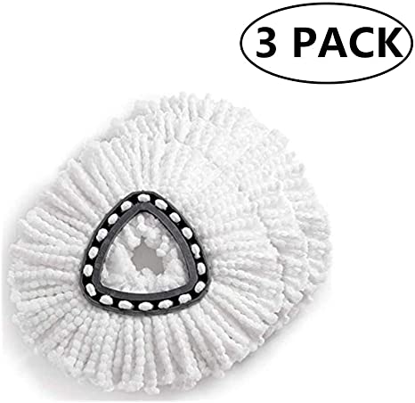 3 Pack JSDOIN Spin Mop Replacement Head Microfiber Mop Head Refills Easy Cleaning Mop Head Replacement