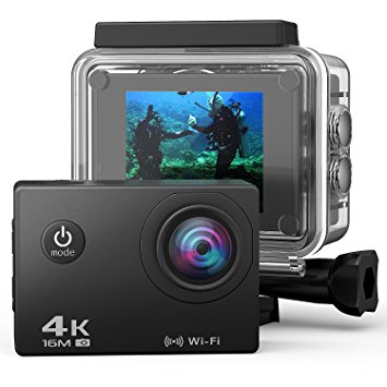 ActionCam 4K 30fps Wifi Build-in Ultra HD Sports Action Camera for Skiing/Swimming/Extreme Sports