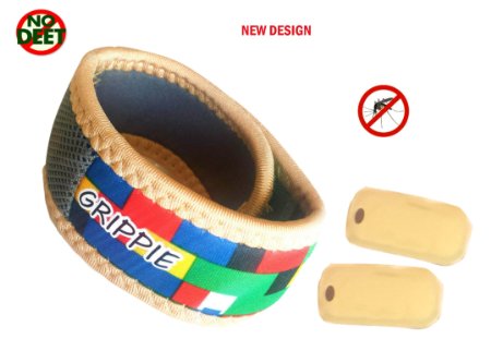 Mosquito Repellent Bracelet Band- Premium Stylish All Natural Bug Insect repeller indoor or outdoor for adults and children 30 days protection from Mosquitoes and Insects. GRIPPIE