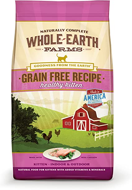 Whole Earth Farms Grain Free Recipe Healthy Kitten Dry Cat Food - 5 lb. Bag