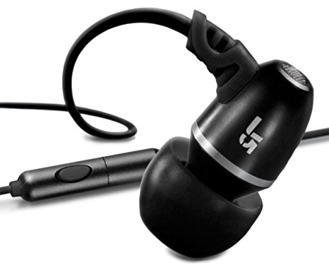 JLab Audio  J5M Metal Earbuds Style Headphones w/ Mic, GUARANTEED FOR LIFE - Black Pearl