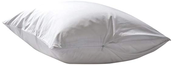 Sealy Stain Protection Pillow Protector - Breathable Soft Cotton - Zippered Pillow Cover Extends Pillow Life – Stain Release Finish – Machine Washable, King 20”x36”, White (Set of 2)