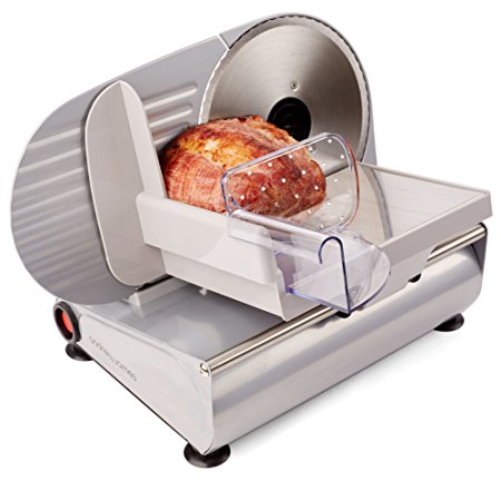 Andrew James Electric Precision Food Slicer 19cm Blade   Includes 2 Extra Blades For Bread and Meat