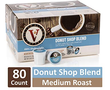 Victor Allen Coffee, Donut Shop Single Serve K-cup, 80 Count (Compatible with 2.0 Keurig Brewers)