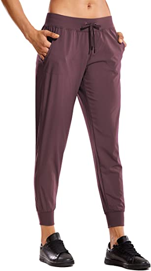 CRZ YOGA Women's Lightweight Joggers Pants with Pockets Drawstring Workout Running Pants with Elastic Waist