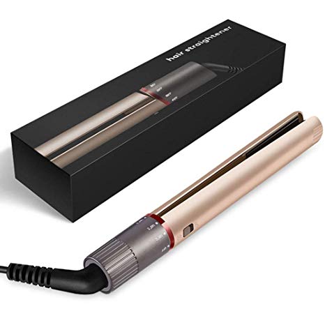 2019 Upgraded Hair Straightener, Flat Iron Straightening Iron for All Hair Styling 2 in 1 Tourmaline Ceramic Flat Iron for All Hair Types with Rotating Adjustable Temperature and Salon High Heat 250℉-