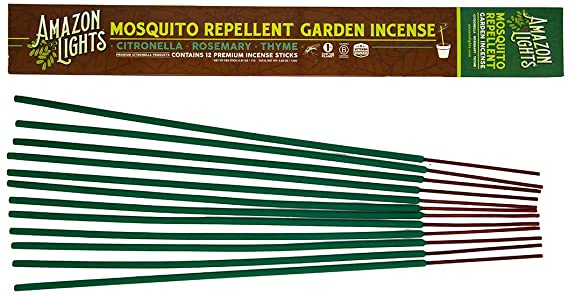 Amazon Lights Mosquito Repellent Garden Incense | Made with Plant Based Ingredients | 2.5 to 3 Hour Protection | 12 Sticks per Tube