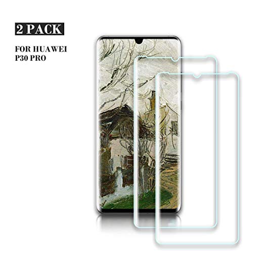 ZOLMAG Huawei P30 Pro Screen Protector, [2 Pack] HD Clear for Huawei P30 Pro Tempered Glass Screen Protector, Bubble Free, Anti-Fingerprint, 9H Hardness, Compatible with in-display fingerprint sensor
