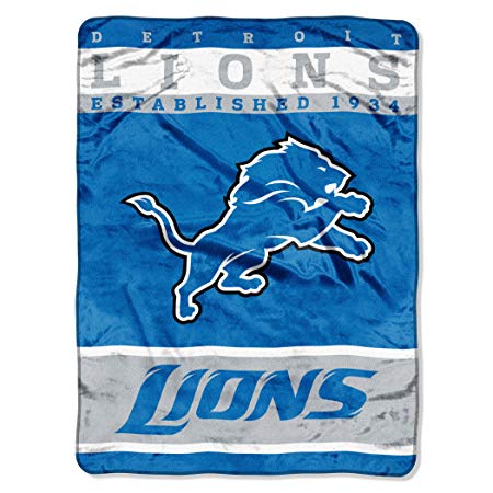 Officially Licensed NFL Detroit Lions 12th Man Plush Raschel Throw Blanket, 60" x 80"