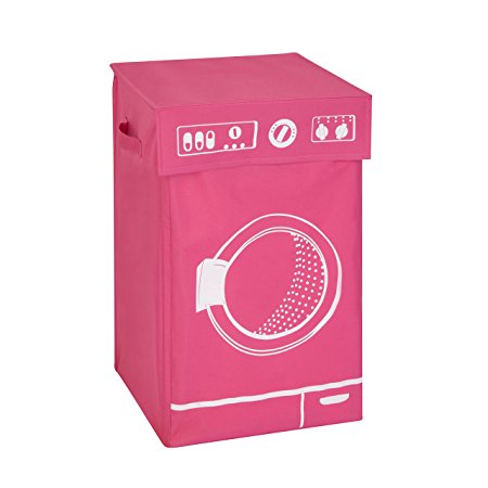 Honey-Can-Do HMP-04287 Washer Graphic Hamper, Pink, 14 by 23-Inch