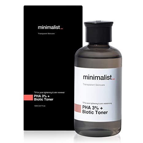 Minimalist PHA 3% Alcohol Free Face Toner, 150 ml | Pore Tightening & Mild Exfoliation For Oily, Acne Prone, Sensitive & Normal Skin | Hydrating Face Toner For Glowing Skin