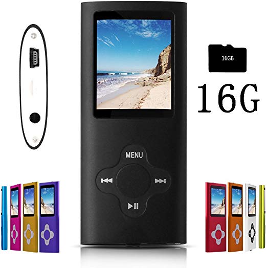 G.G.Martinsen MP3/MP4 Player with Photo Viewer, Mini USB Port Slim 1.78 LCD, Digital MP3 Player, MP4 Player, Video Player, Music Player, (Black-Whith-Black)